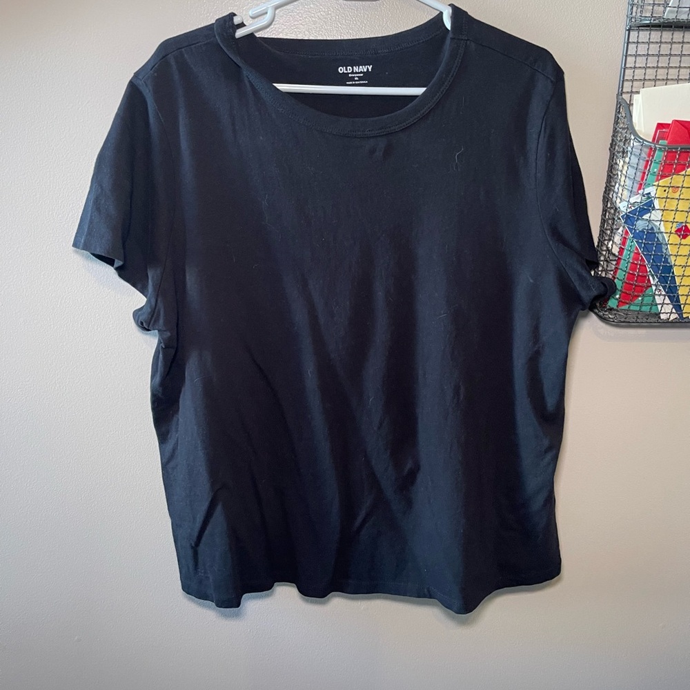 Old Navy Black Crewneck Short Sleeve Tee